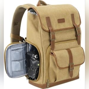 ENDURAX Canvas Camera Backpack for DSLR Photography Quick Access Compartments